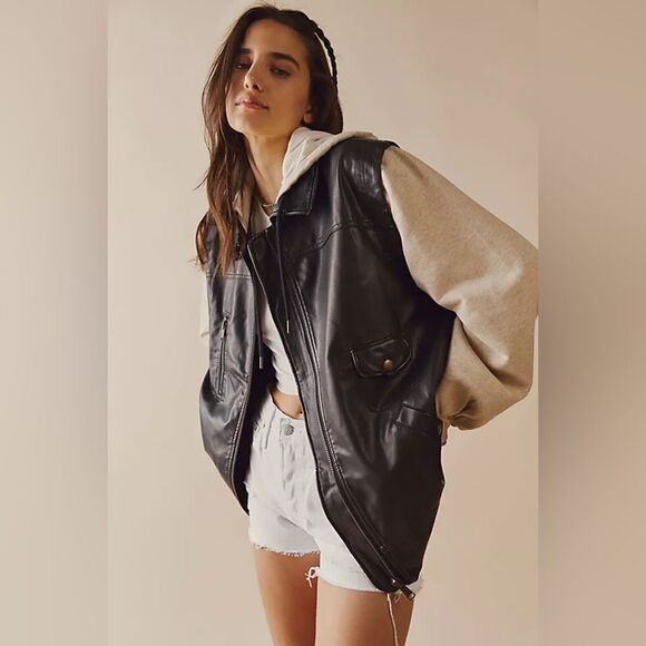 FP Sweet Nothings vegan leather jacket. Small - Picture 1 of 6